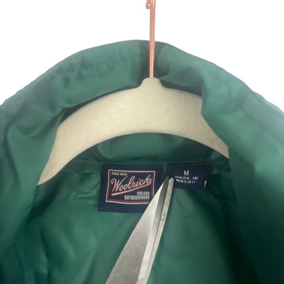 Woolrich Outdoor Nylon Windbreaker Jacket Size M Green Full Zip Hiking Gorpcore - Picture 8 of 8